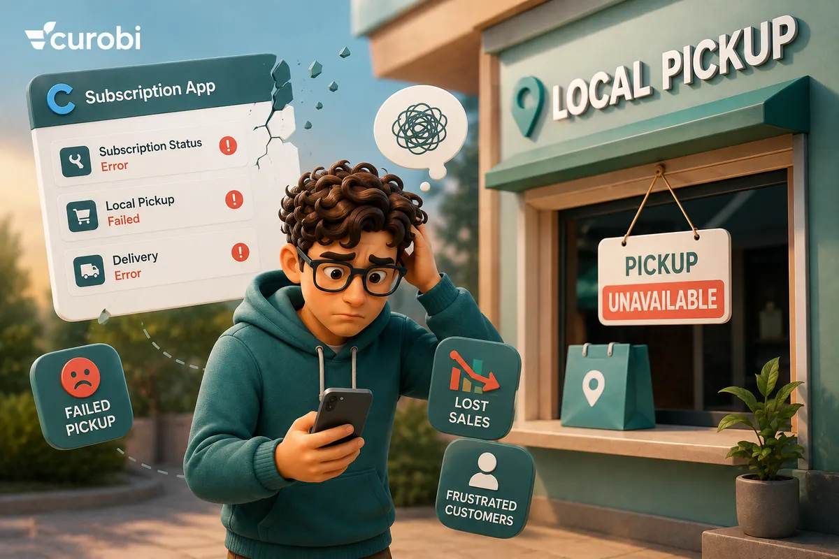 A roaster's Local Pickup and Local Delivery options being disabled by a subscription app that overrides Shopify's native checkout